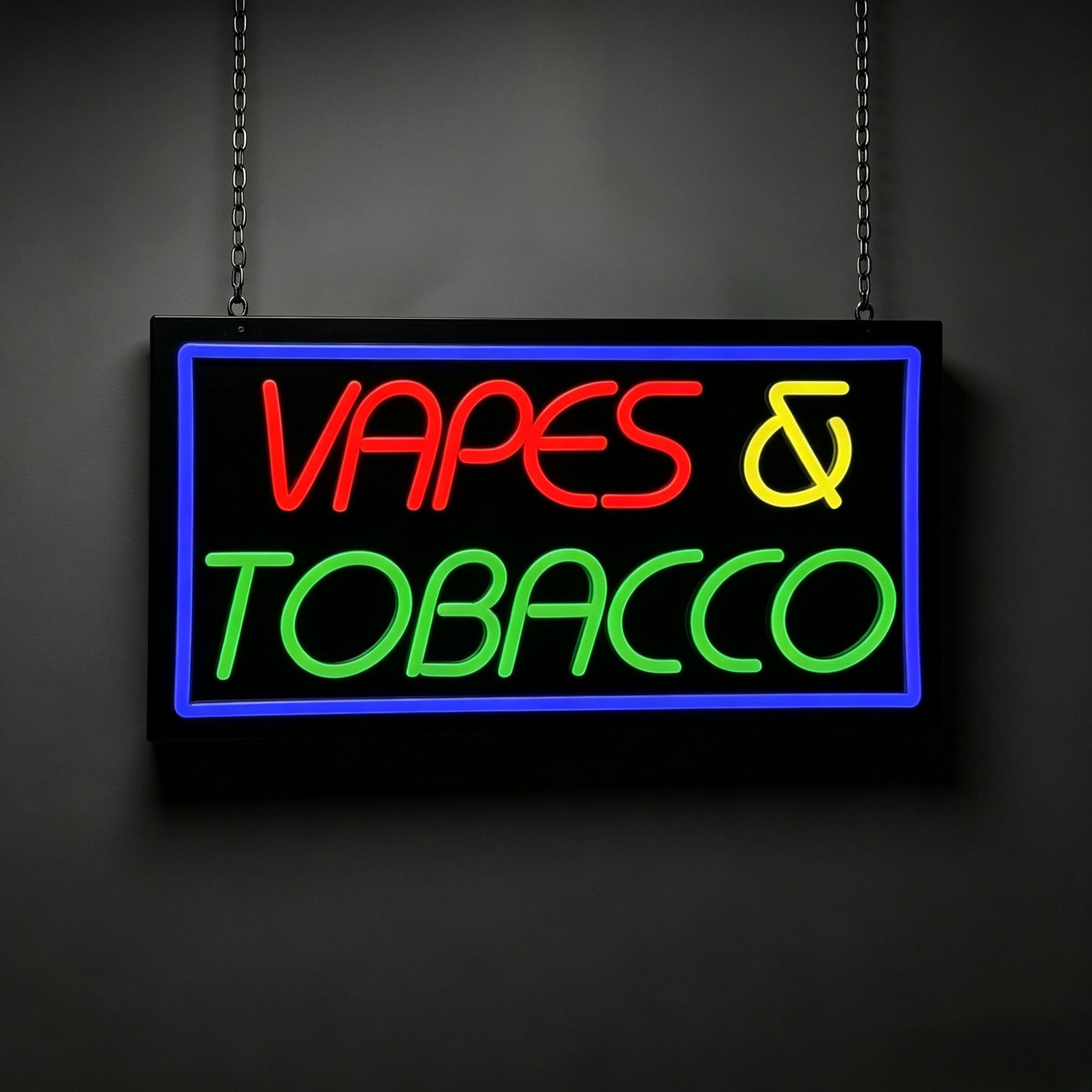 Vaping Store - Tabak- und Vape-Neonschild, USB-betriebene, dimmbare LED-Neonlichter