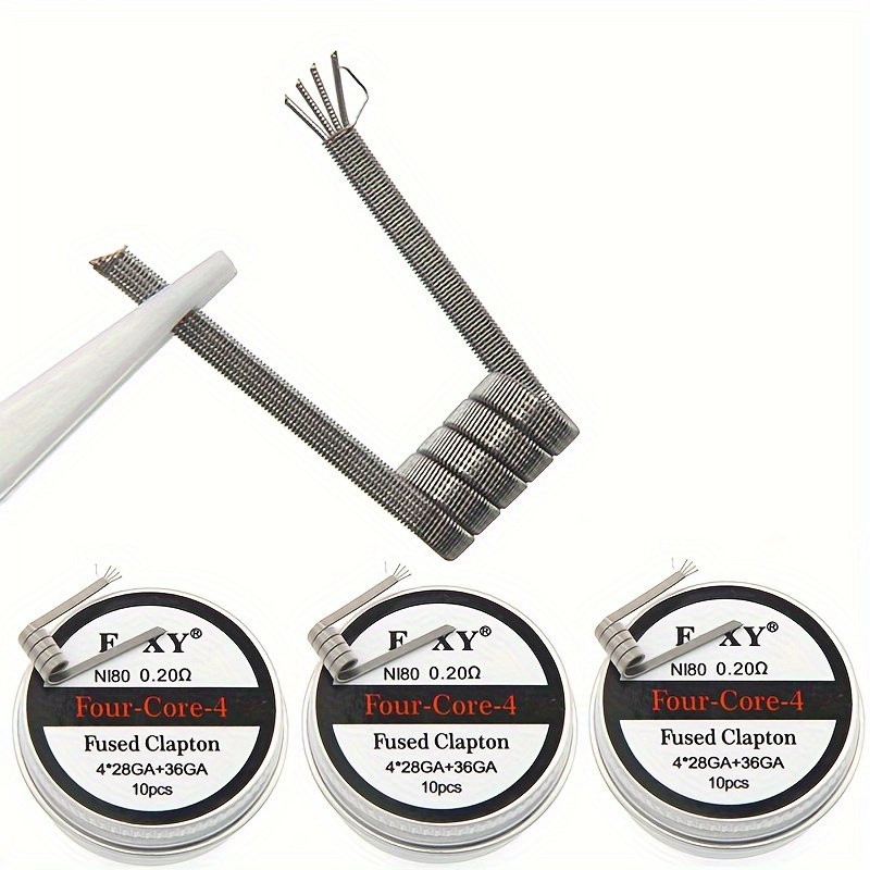 Coil Building Kit - 10 Stück/Karton, Nichrome Fused Clapton Coils