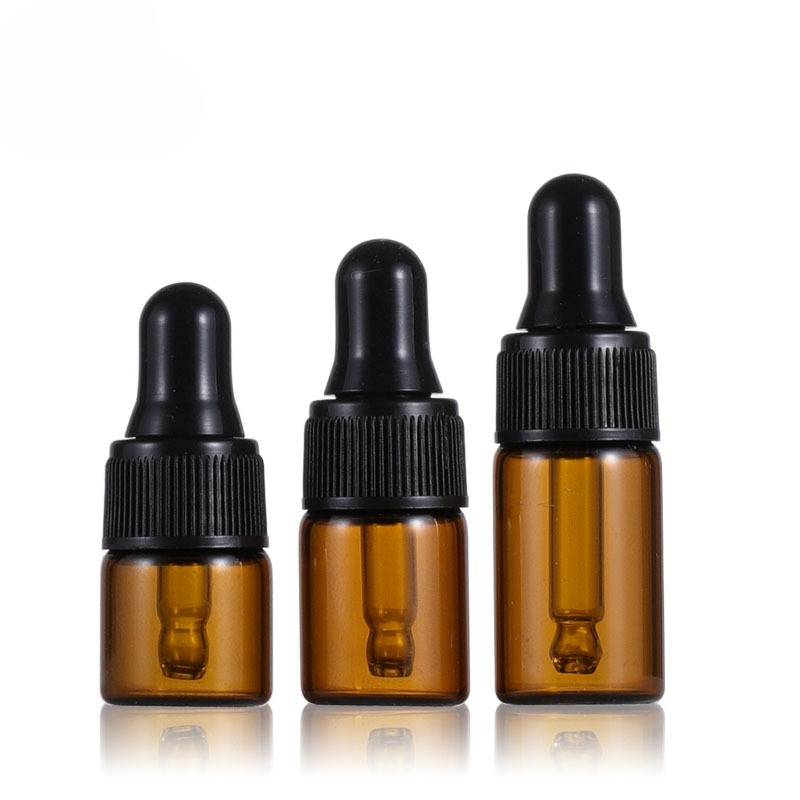 Juice Bottle Dropper - 100 Stück Mini-Tropfflaschen aus bernsteinfarbenem Glas,
